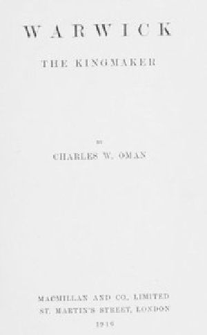 [Gutenberg 57164] • Warwick, the Kingmaker